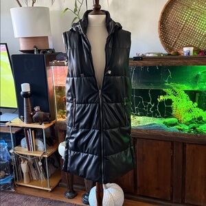 Faux leather Puffer Vest